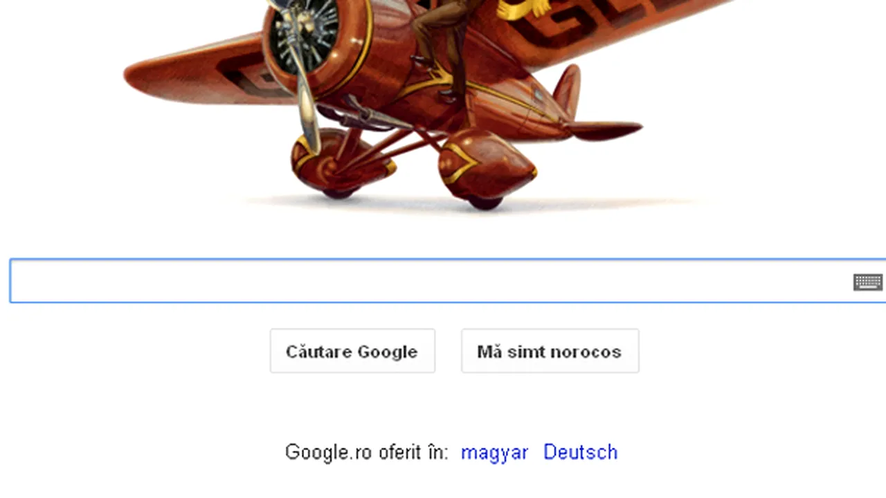 Amelia Earhart, omagiată de Google prin imaginea unui avion