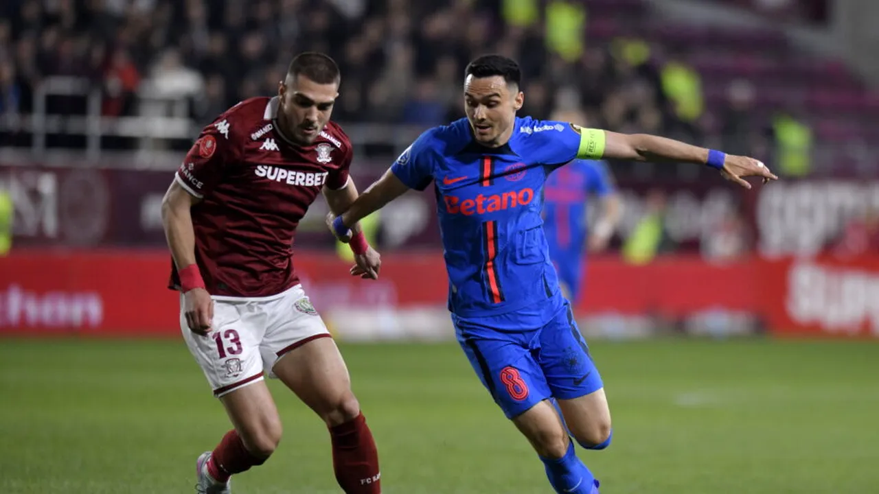 Rapid - FCSB se termină cu victoria oaspeților. Un suporter a lovit un jucător al FCSB