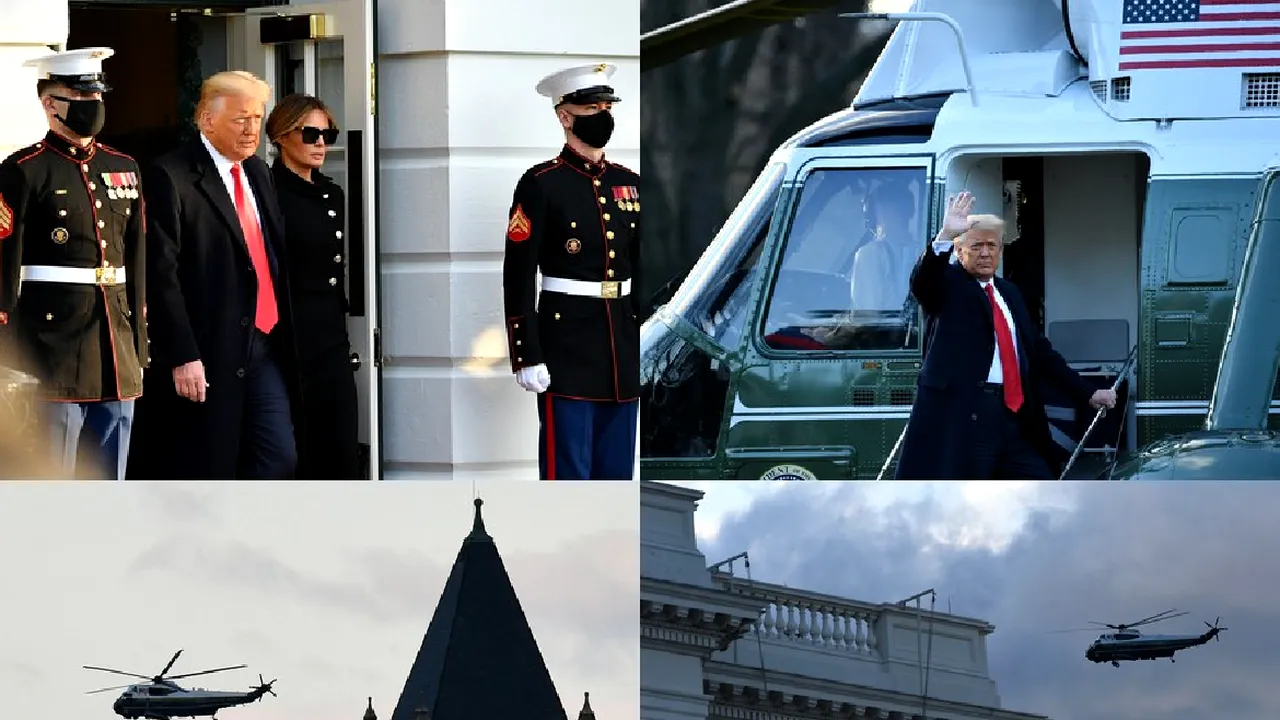 VIDEO Donald Trump a părăsit Casa Albă la bordul Marine One, după patru ani de mandat
