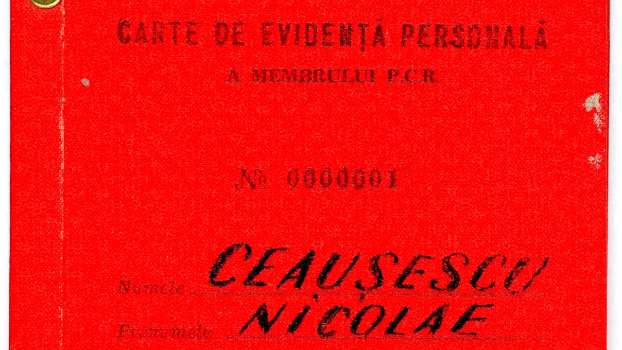 CNSAS a publicat Cartea de evidenţă personală a membrului P.C.R. No 0000001, Nicolae Ceauşescu