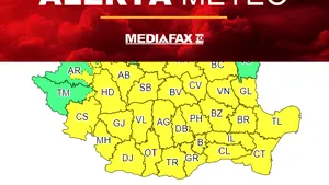 Ploile nu se opresc. ANM a emis o nouă avertizare meteo în aproape toată ţara