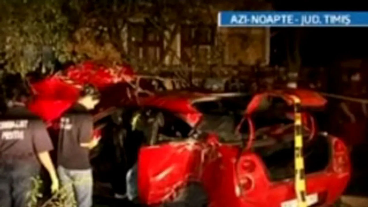 Timiş: Un mort şi doi răniţi, în urma unui accident produs de un tânăr care nu avea permis - VIDEO