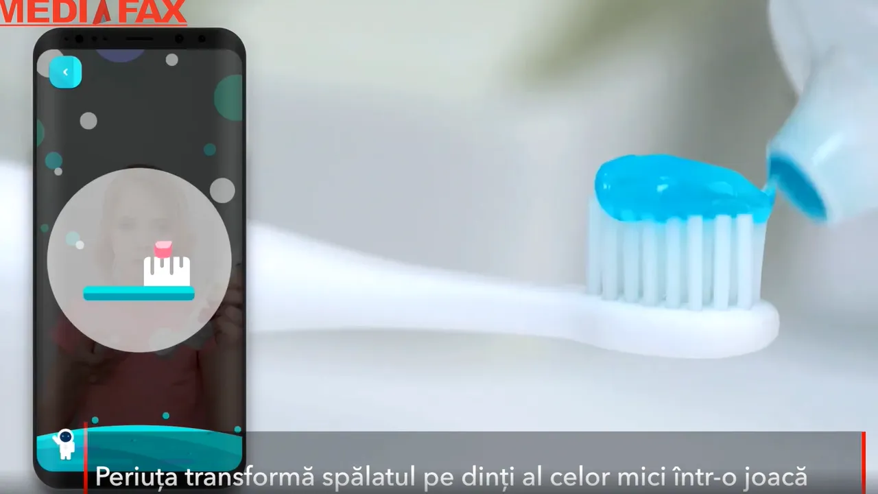  Învaţă-i pe copii să se spele pe dinţi cu ajutorul unei periuţe interactivă