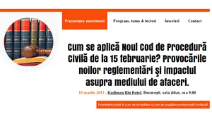 Conferinţă MEDIAFAX TALKS: Noul Cod de Procedură Civilă şi impactul asupra mediului de afaceri