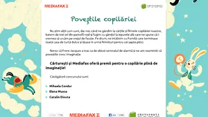 Trei câştigători la concursul de poveşti de Ziua Copilului, lansat de Mediafax şi Cărtureşti.ro