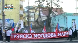 Miting împotriva Unirii din 1859 în faţa ambasadei României din Chişinău - VIDEO