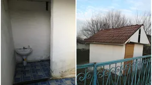 Condiţii precare în plin sezon gripal, la o şcoală din Dolj: toalete murdare, fără apă şi săpun, la 50 de metri de clădire. FOTO