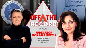 OFF The Record. Roxana Petcu, inspector șef al Inspecției Judiciare: A modifica pensiile magistraților este o scădere a statutului / Șefa Inspecției judiciare despre cazurile de corupție din justiție: Eu nu cunosc, poate există mai puțină / Ce spune despre anchetarea magistraților de către DNA