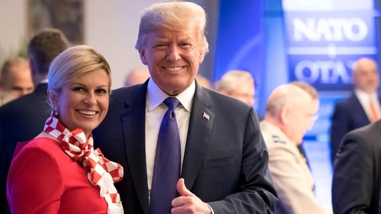Preşedinta Croaţiei, cadou SURPRIZĂ pentru Trump la summitul NATO, după calificarea ţării sale în finala Cupei Mondiale | FOTO