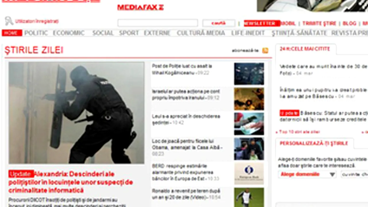Trafic record pentru mediafax.ro