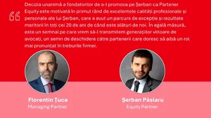 Ţuca Zbârcea & Asociaţii promovează un nou Partener Equity în structura de conducere a firmei 