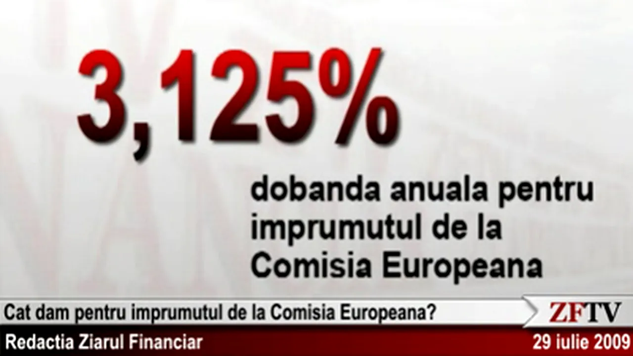 Prima tranşă din împrumutul UE către România are o dobândă anuală de 3,125% - VIDEO