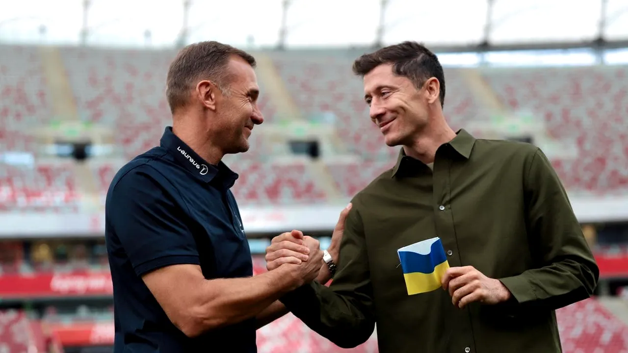 Lewandowski va purta banderola Ucrainei lui Shevcenko la Cupa Mondială