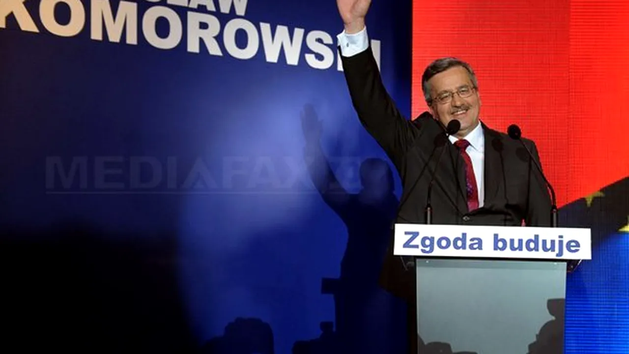 Komorowski obţine 41,54 la sută din voturi, Kaczynski 36,46 la sută - rezultate finale