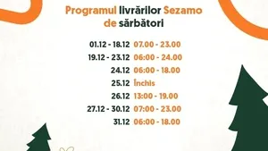 Sezamo şi-a extins programul de livrare în perioada sărbătorilor de iarnă