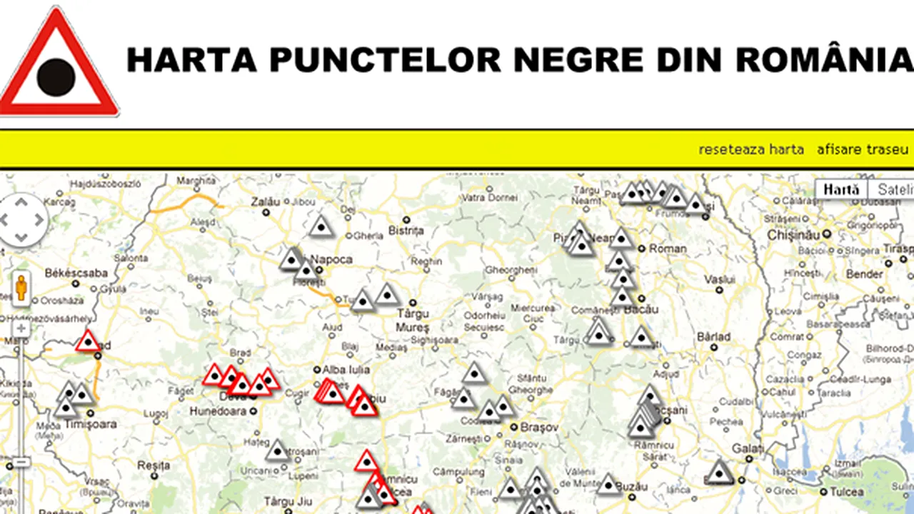 HARTA PUNCTELOR NEGRE din România: Care sunt zonele cu cel mai mare risc de accidente rutiere