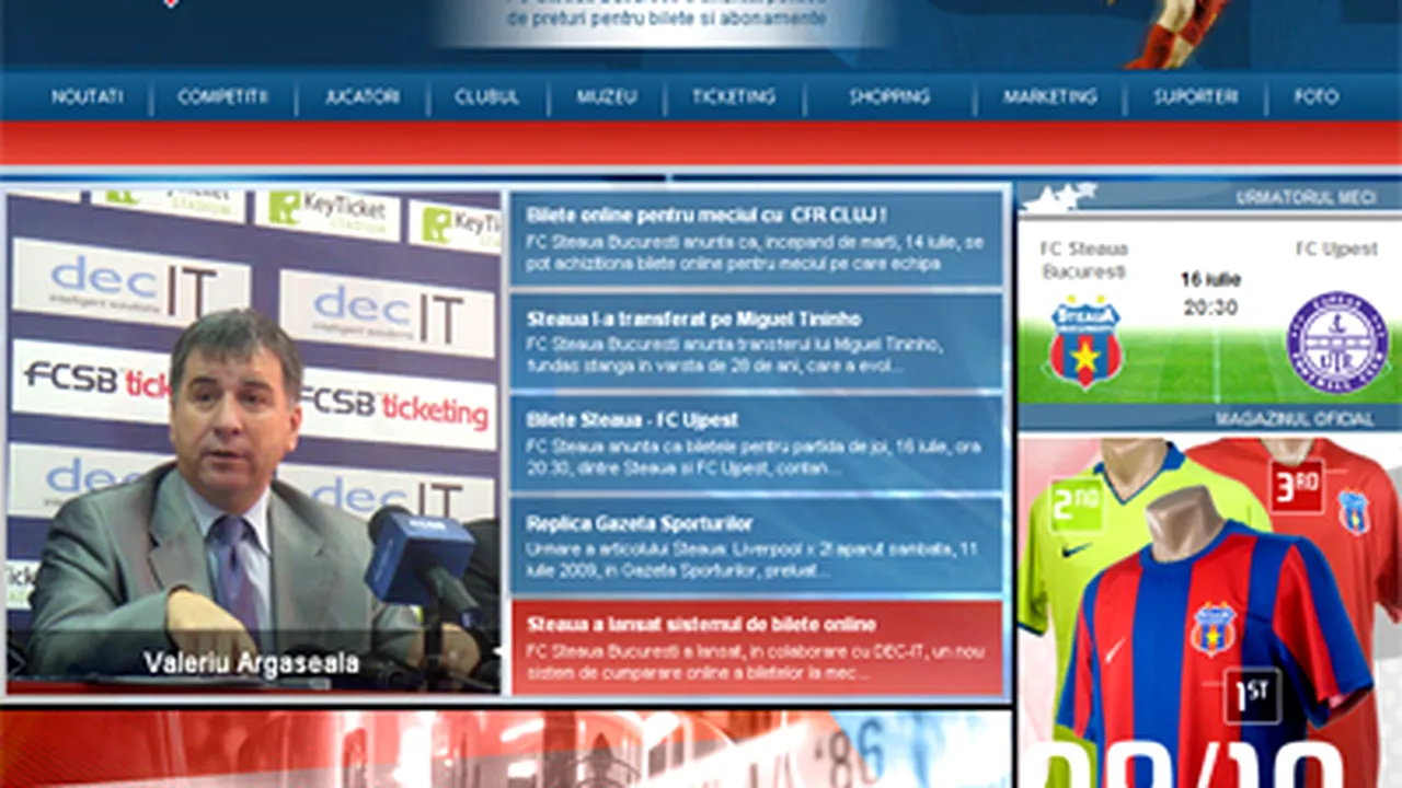 Steaua a pus în vânzare bilete online pentru partida cu CFR Cluj