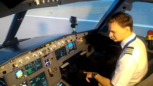 GALERIE FOTO Situaţiile de urgenţă, testate de piloţi pe primul simulator de Airbus A320 din România, inaugurat, vineri, la Cluj-Napoca