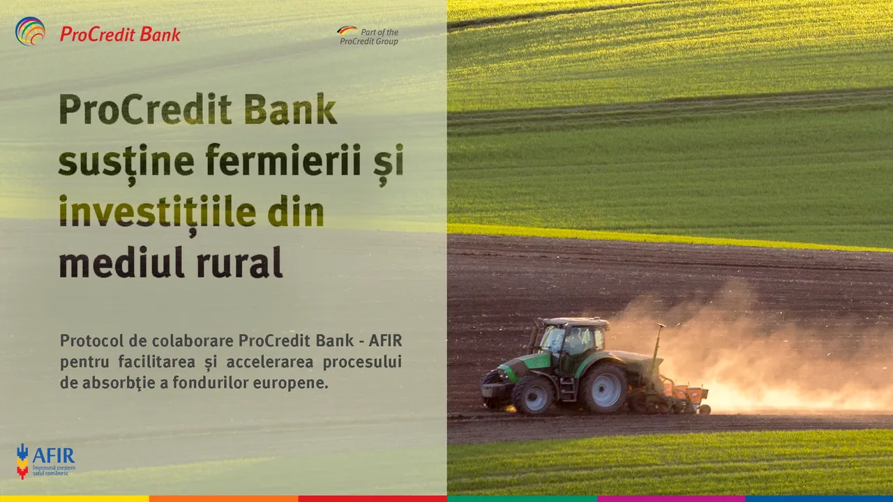 ProCredit Bank şi AFIR au semnat un protocol de colaborare prin care oferă credite cu dobânzi reduse