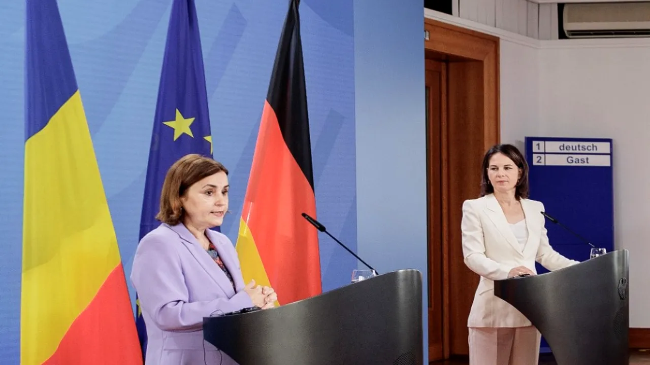 Luminiţa Odobescu, vizită oficială în Germania. A condamnat atacurile Rusiei asupra porturilor ucrainene de pe Dunăre şi a discutat cu Annalena Baerbock despre aderarea României la spaţiul Schengen