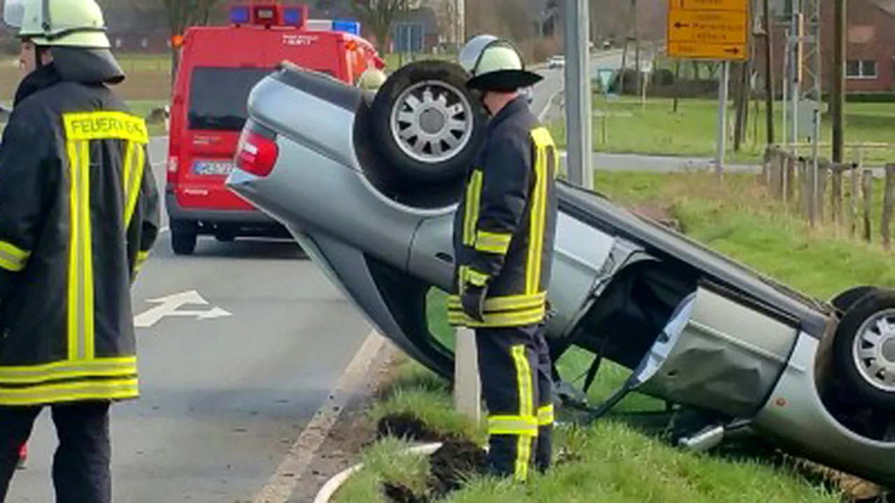 Român care a provocat un accident spectaculos, arestat în vestul Germaniei - presă
