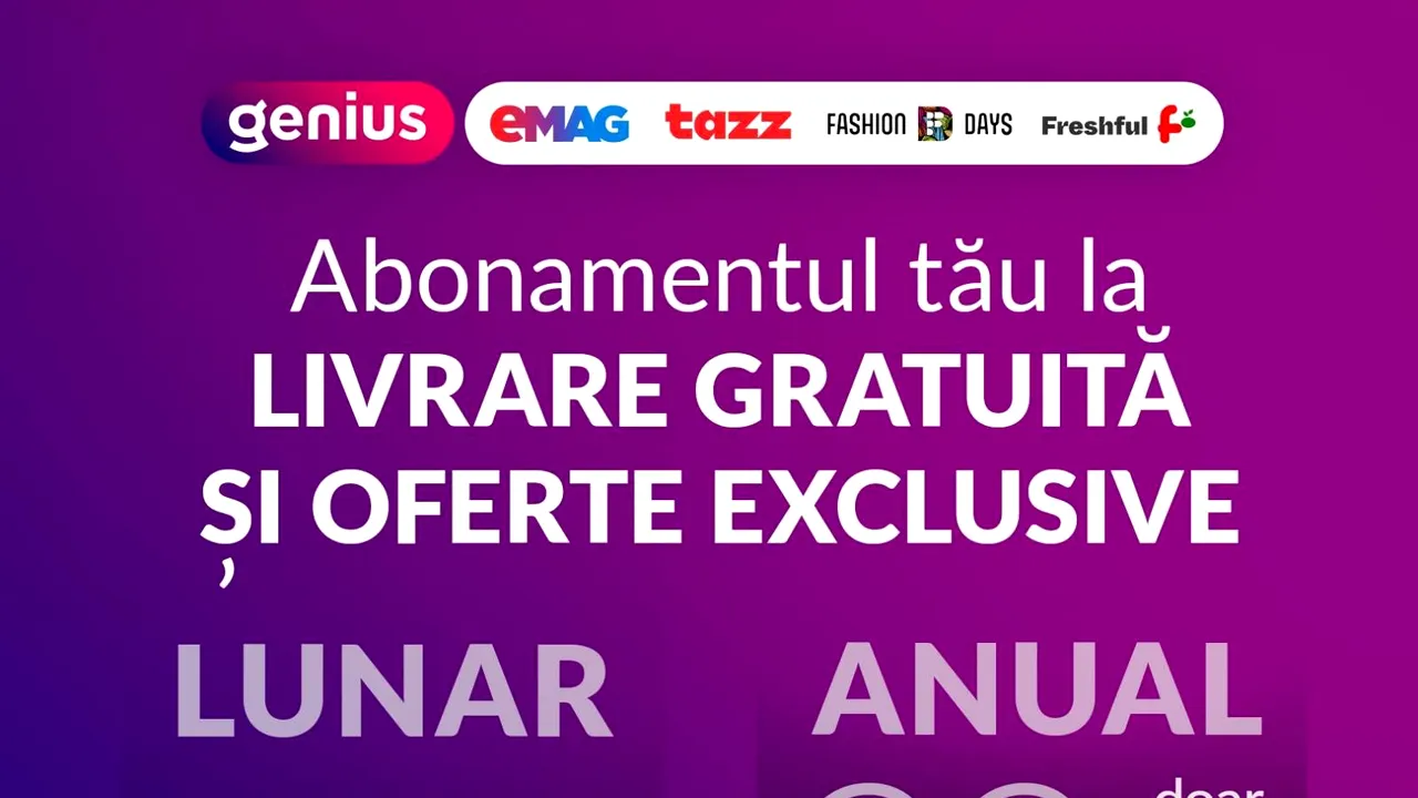 (P) Abonamentul Genius devine mai flexibil şi poate fi achiziţionat acum şi lunar 