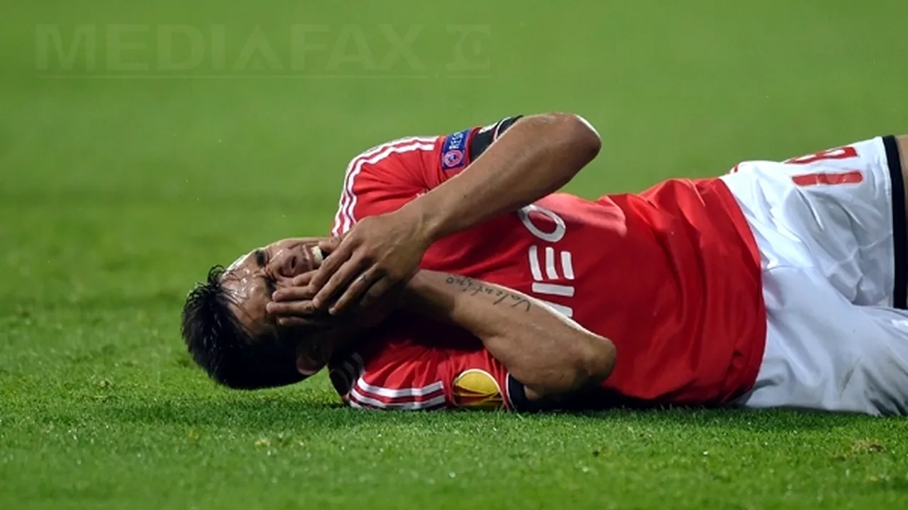 Eduardo Salvio (Benfica Lisabona), indisponibil până la finalul sezonului