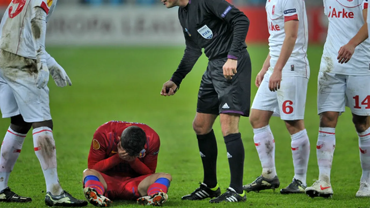 Steaua a fost învinsă de Twente Enschede, scor 0-1, în prima manşă a 16-imilor Ligii Europa