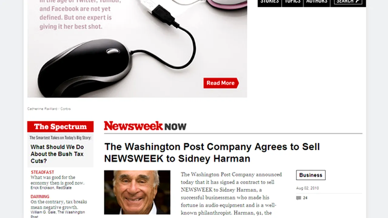 Sidney Harman a cumpărat revista Newsweek pentru un dolar