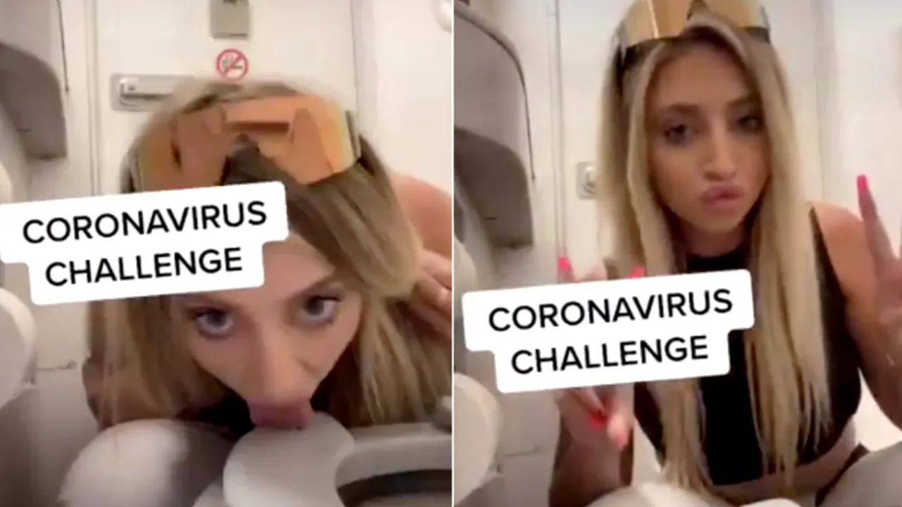 COVID-19 dă naştere unei noi provocări pe social media. O tânără influencer a şocat internauţii cu gestul său - VIDEO