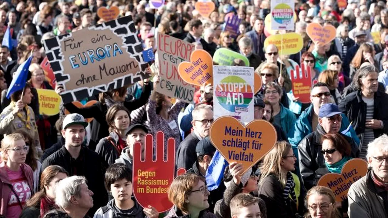 Mii de persoane au protestat la Berlin împotriva partidului de extremă dreaptă AfD