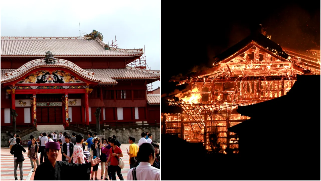Incendiu devastator la castelul Shuri din Japonia, obiectiv aflat pe Lista Patrimoniului Mondial UNESCO - FOTO, VIDEO