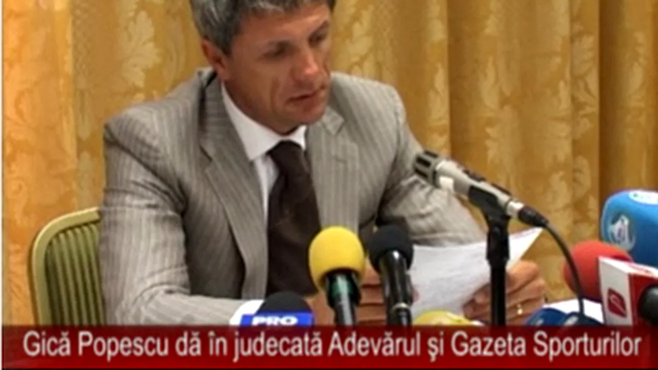 Gică Popescu dă în judecată Adevărul şi Gazeta Sporturilor