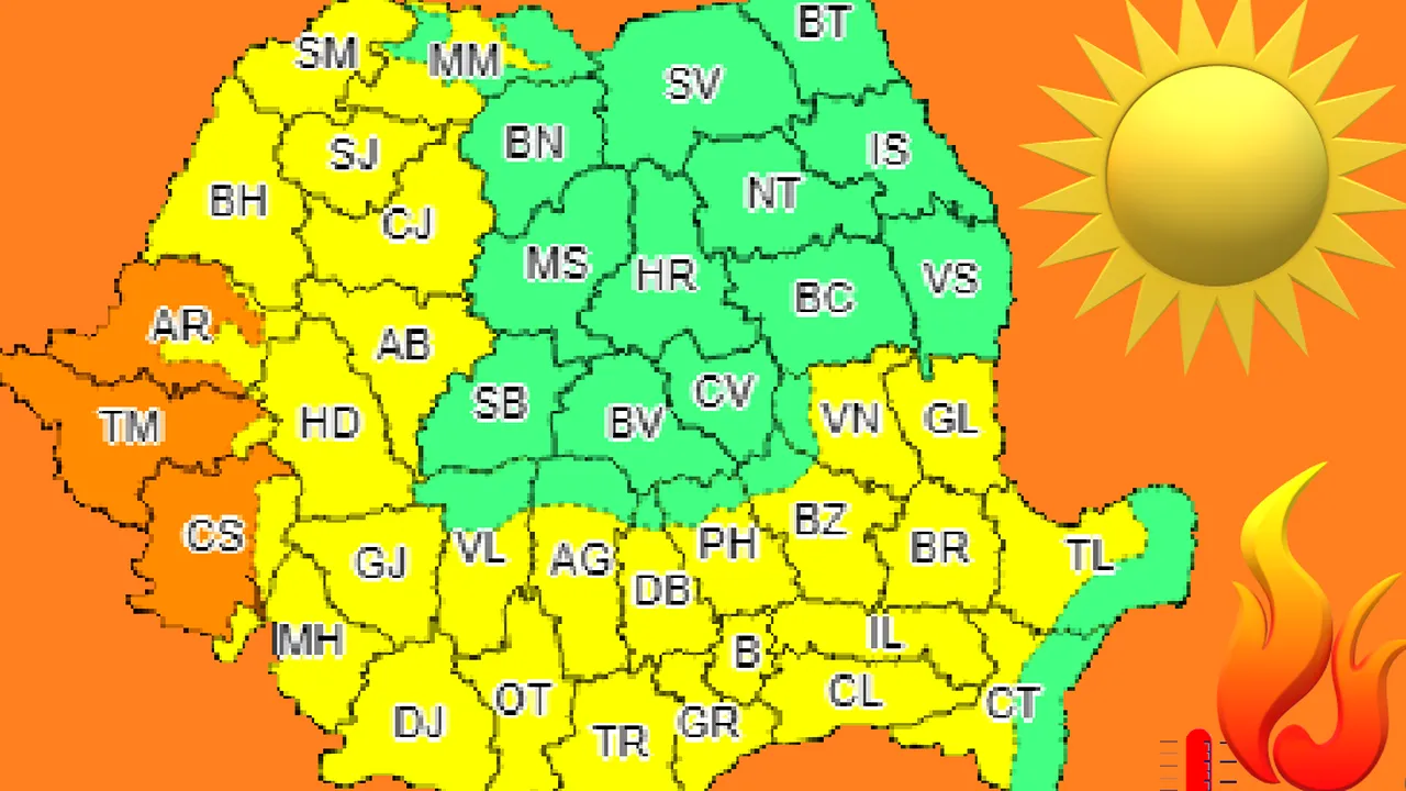 METEO. România între caniculă şi ploi. ANM a emis două coduri galbene pentru mare parte din ţară
