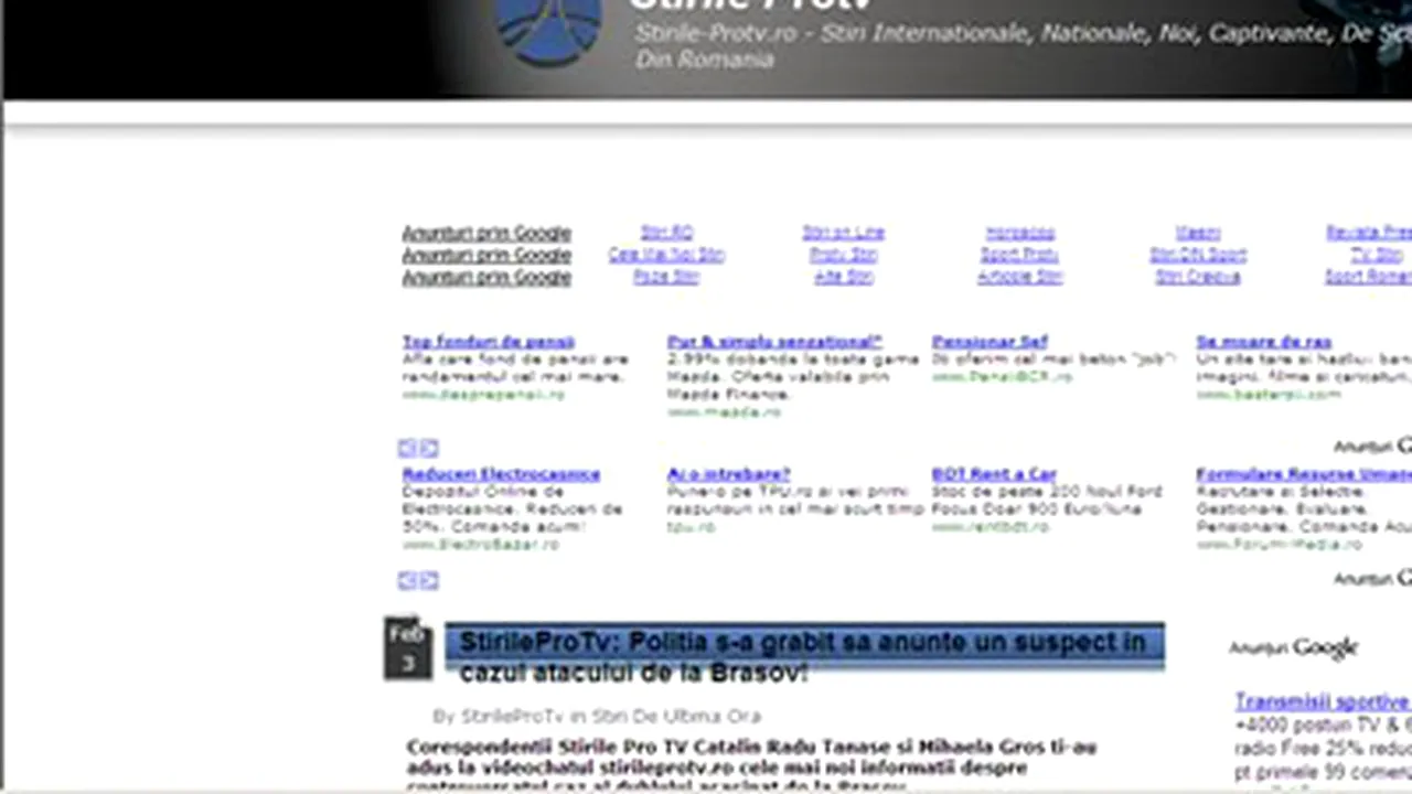 Site-ul-copie www.stirile-protv.ro a fost suspendat