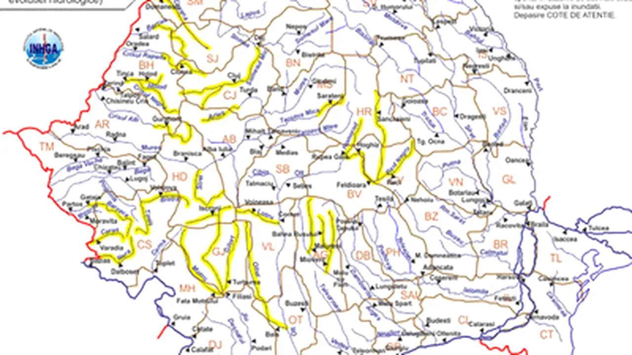 Hydrologists Issue Code Yellow Flood Alert For Rivers In C, S, W Romania