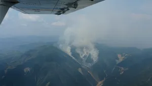 INCENDIU  de pădure în Borşa: Sute de pompieri, jandarmi şi silvicultori au participat la izolarea focului