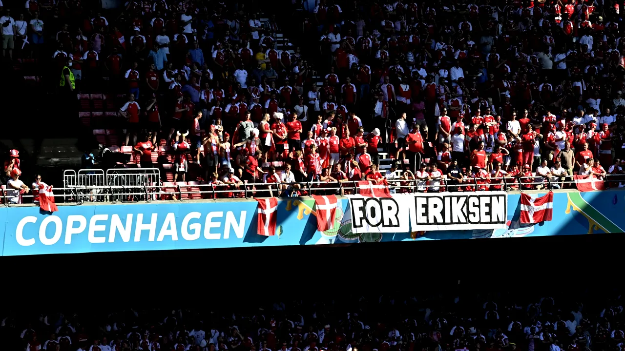 EURO 2020. Tribut în cinstea lui Eriksen, la minutul 10 al meciului Belgia-Danemarca