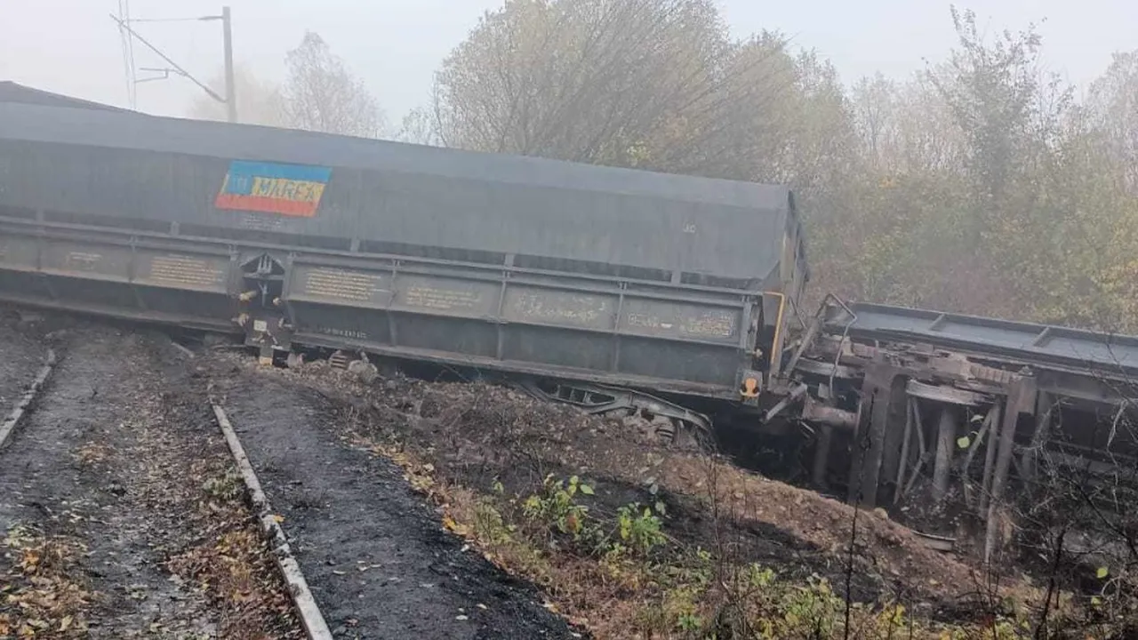 Două vagoane încărcate cu cărbune au deraiat în sudul ţării