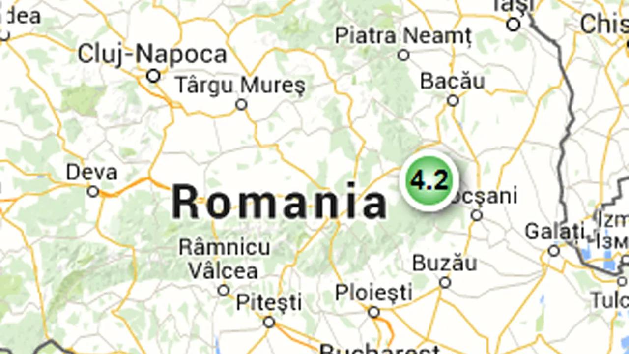 CUTREMUR de 4,2 grade în zona Vrancea