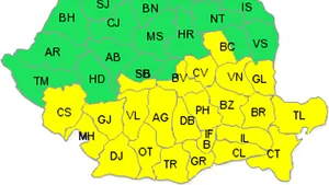 Southern Romania Under Code-Yellow Alert Next Two Days For Rain, Wind