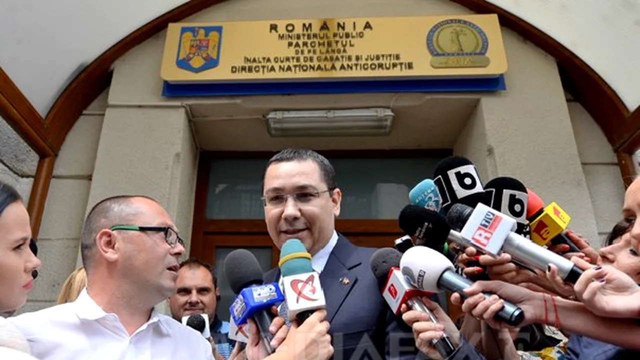 Victor Ponta, la DNA: Sunt suspect în dosarul lui Şova. Premierul, urmărit penal pentru fals în înscrisuri, spălare de bani şi complicitate la evaziune. COMUNICATUL DNA - FOTO