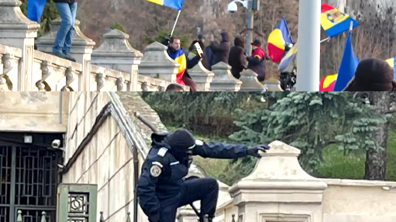 Incidente la protestul AUR faţă de certificatul COVID şi restricţii. Zeci de persoane au forţat intrarea în Parlament, maşinile ambasadelor SUA şi Japoniei - vandalizate
