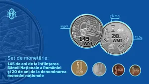 Set de monede cu tema 145 de ani de la înființarea BNR și 20 de ani de la denominare