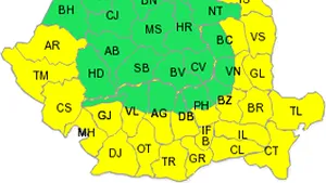 Cod galben în a doua parte a săptămânii, în mai multe zone ale ţării