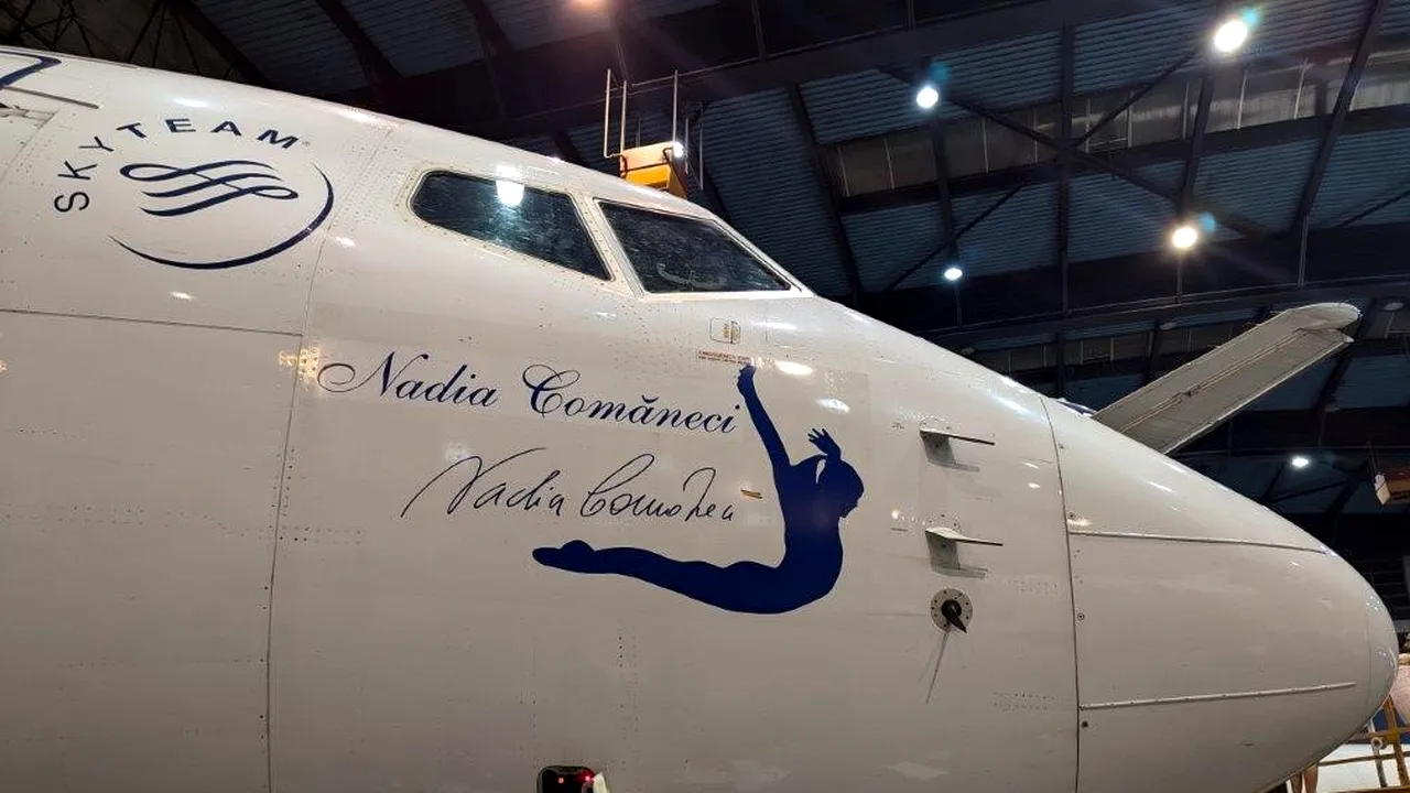 Aeronava TAROM care îi va duce pe sportivii români la Jocurile Olimpice, botezată Nadia Comăneci