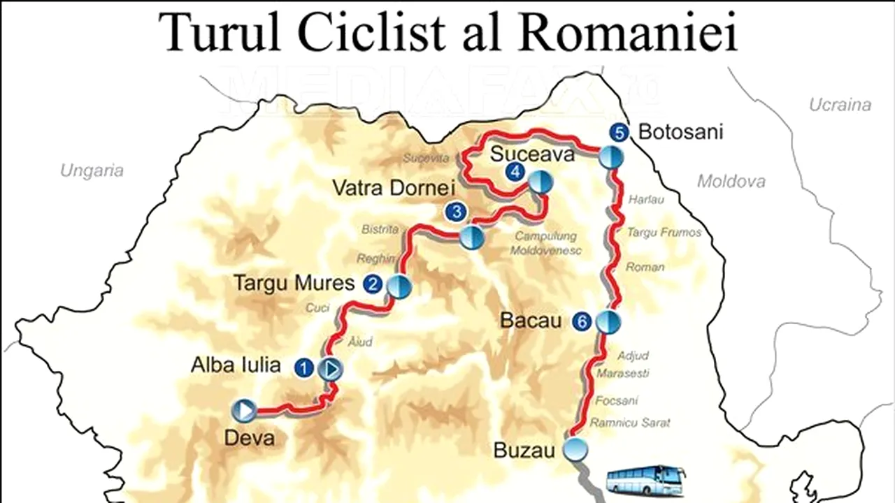 Andrea Pinos a câştigat etapa a şasea din Turul Ciclist al României