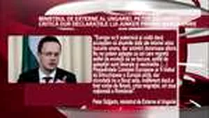 DECLARAŢIA ZILEI: Ministrul ungar de Externe, Peter Szijjarto, critică dur declaraţiile lui Juncker privind Marea Unire