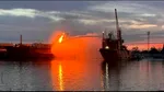 Incendii la bordul a două nave, în apropiere de Sulina. În petrolier s-a produs o explozie