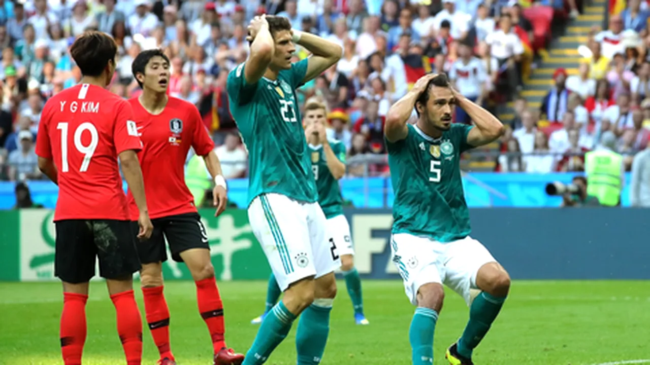 CM 2018 Germania, ELIMINATĂ de la Campionatul Mondial de Fotbal, după ce Coreea de Sud a marcat în prelungiri